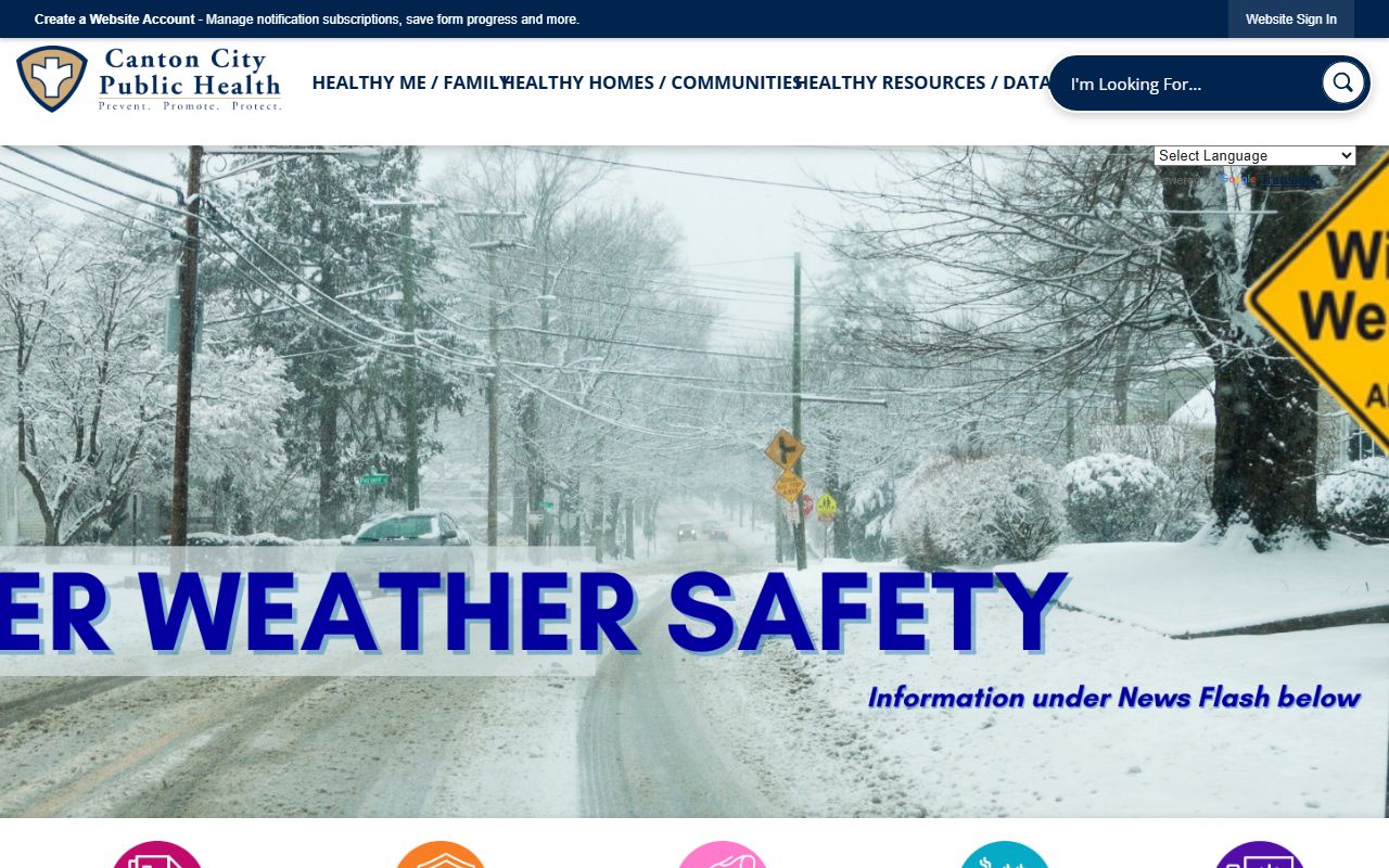 Canton City Health Department birth records page