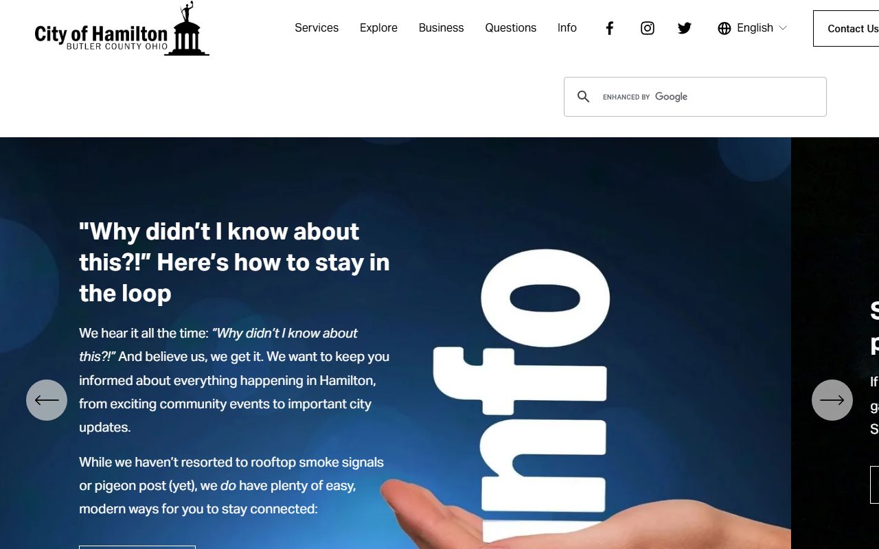 Hamilton City Health Department birth records page