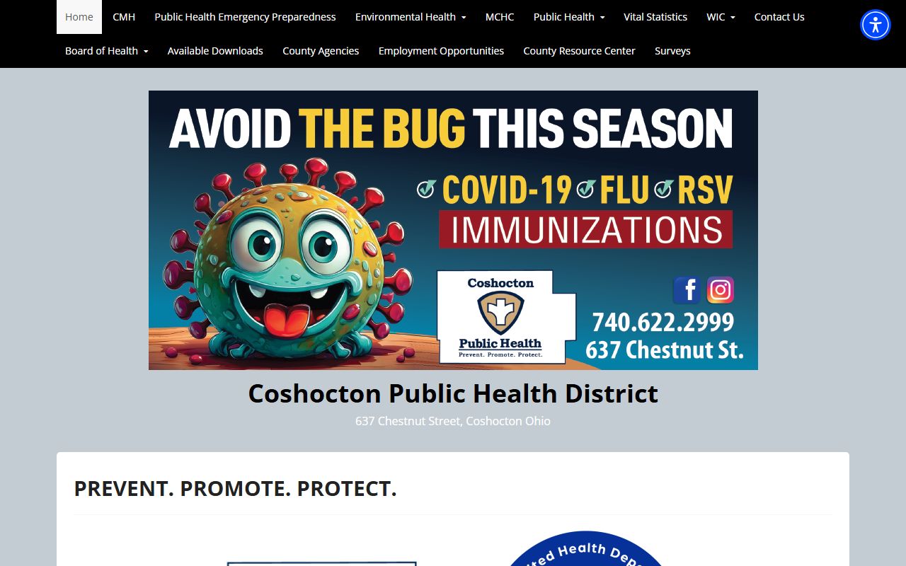 Coshocton County Health Department website for birth records