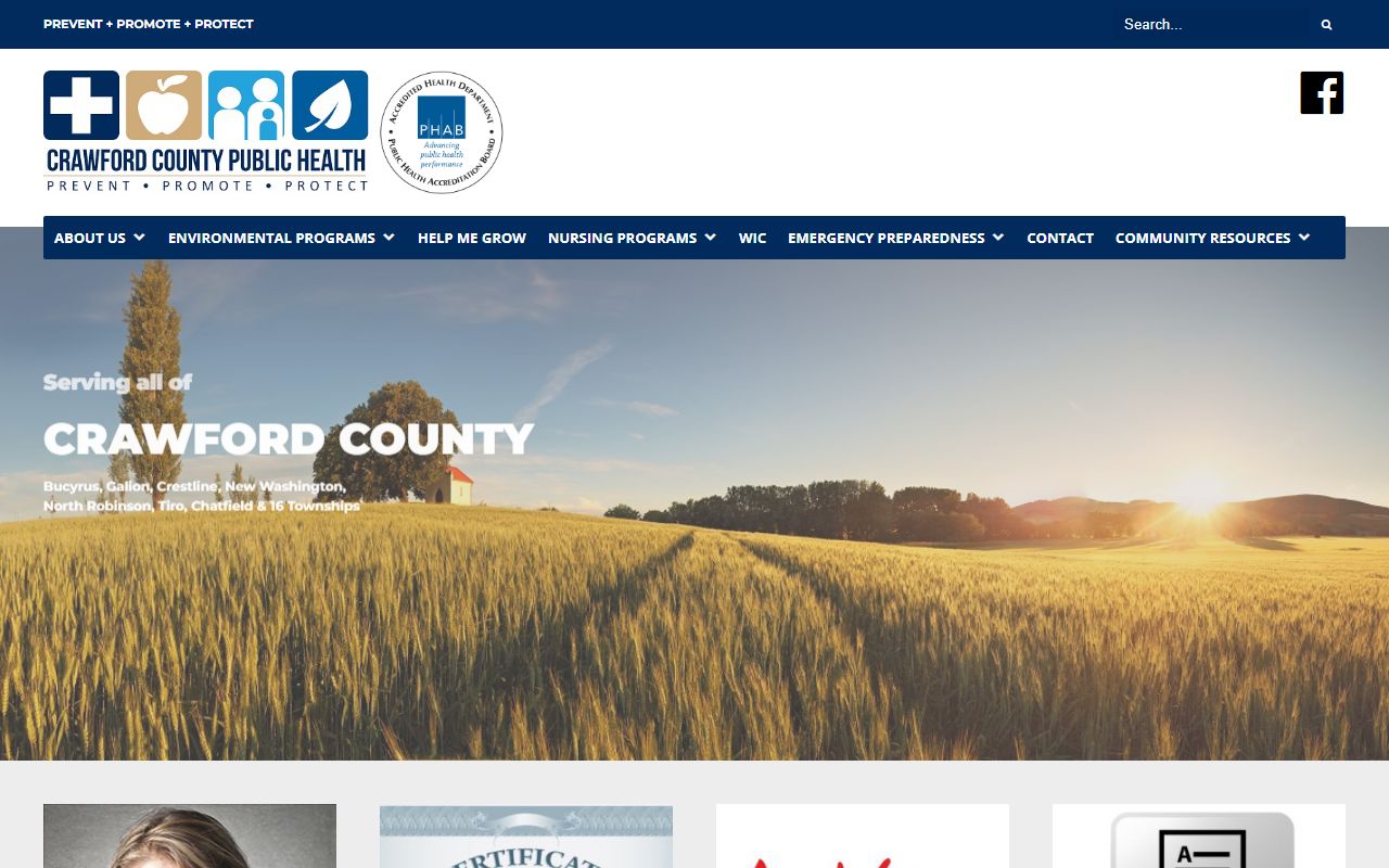 Crawford County General Health District website for birth records