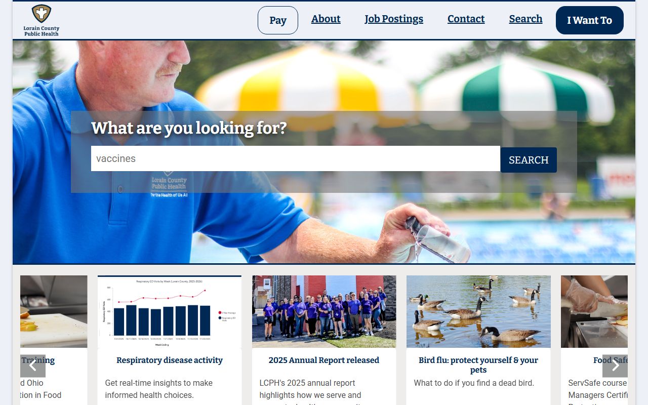 Lorain County Public Health birth records page